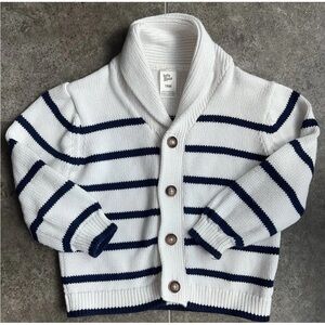 Oshkosh Baby Boy Blue/White Sweater Cardigan Buttons 18 Months